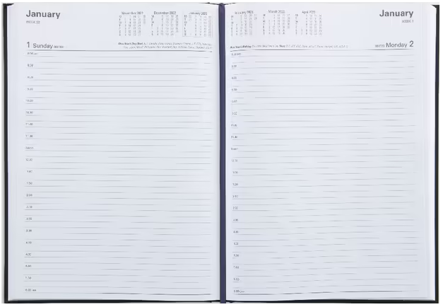 Collins-A4-DTP-Black-Financial-Year-Diary-2022/23