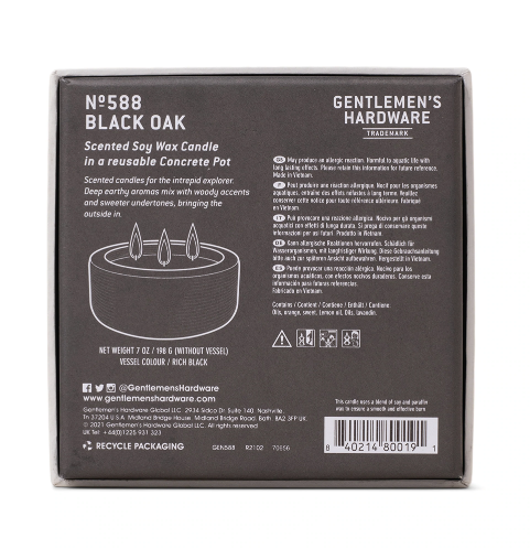 Concrete Soy-Wax Candle 7 Oz. - Black Oak - Gentlemen's Hardware