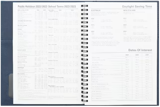 Collins Vanessa A5 WTV Black Financial Year Diary 2022/23