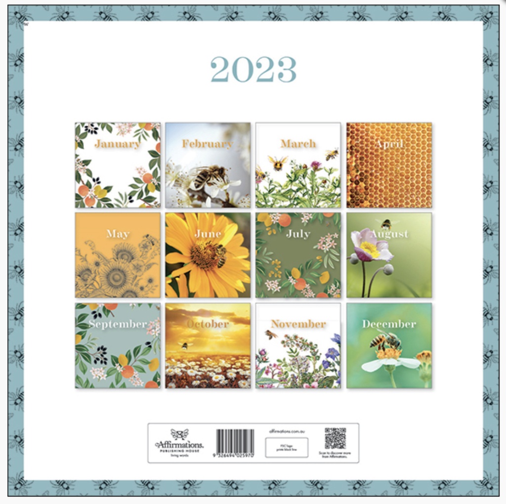 Affirmations 2023 Bee Wall Calendar