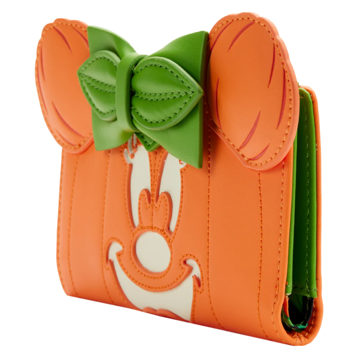 Disney - Minnie Pumpkin Glow In The Dark Face Flap Purse - Loungefly