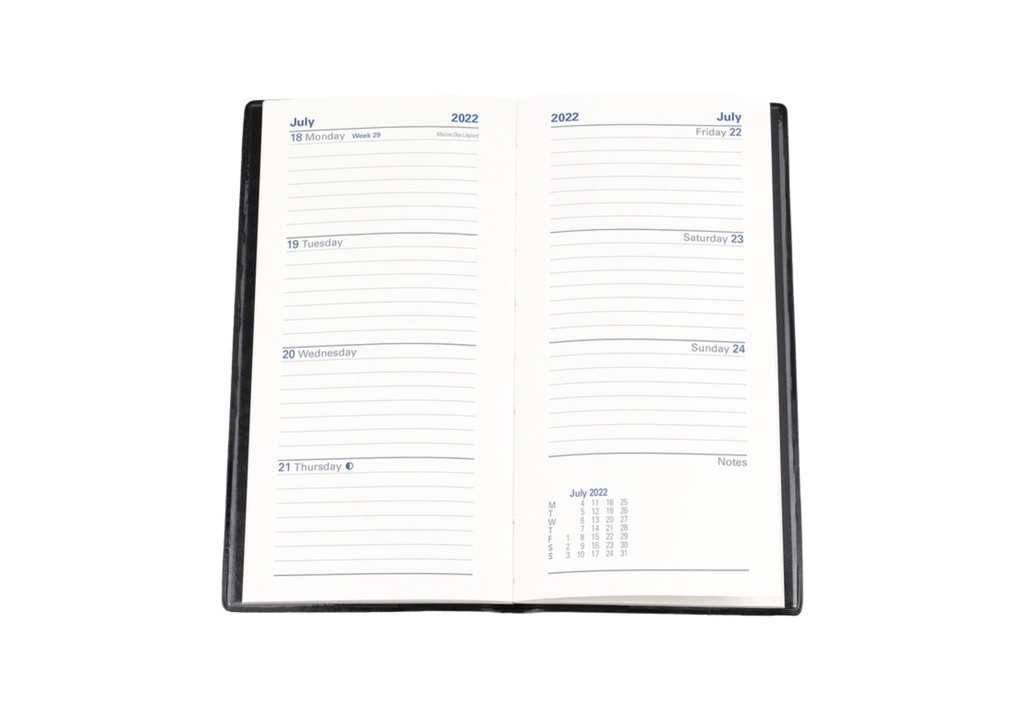 Collins 2022 Belmont Diary WTV Portrait B6/7 Black