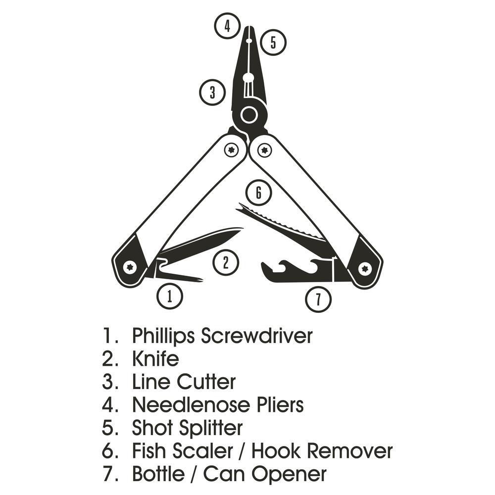 Fishing Multi-Tool Acacia Wood & Titanium Finish - W&W