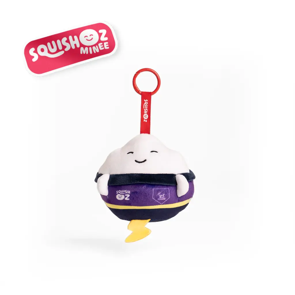 NRL Melbourne Storm SquishOz Mascot - Bolto the Storm Cloud Minee Clip