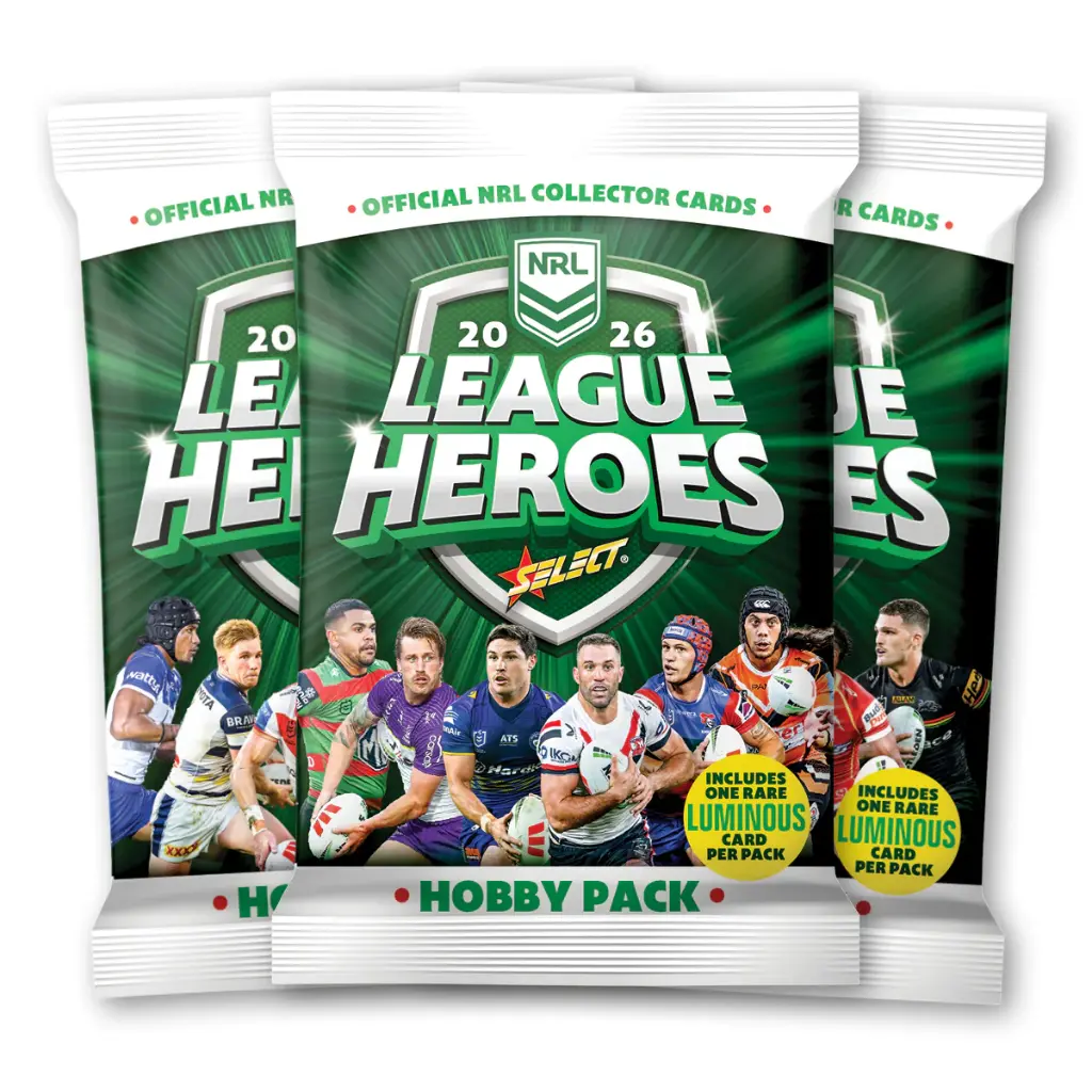 2026 NRL League Heroes Hobby Trading Cards Pack (9 Cards)
