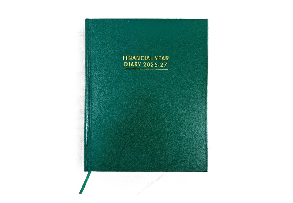 2026-2027 Financial Year Diary - A4 Day-To-A-Page (DTP) Green