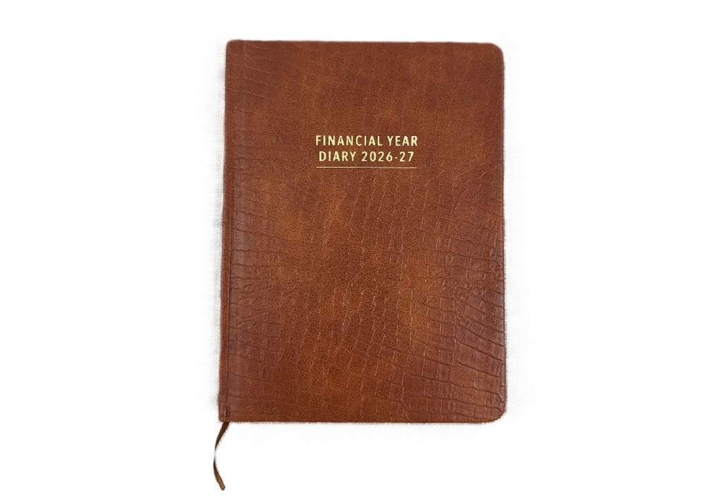 2026-2027 Financial Year Diary - A5 Day-To-A-Page (DTP) Croc Tan