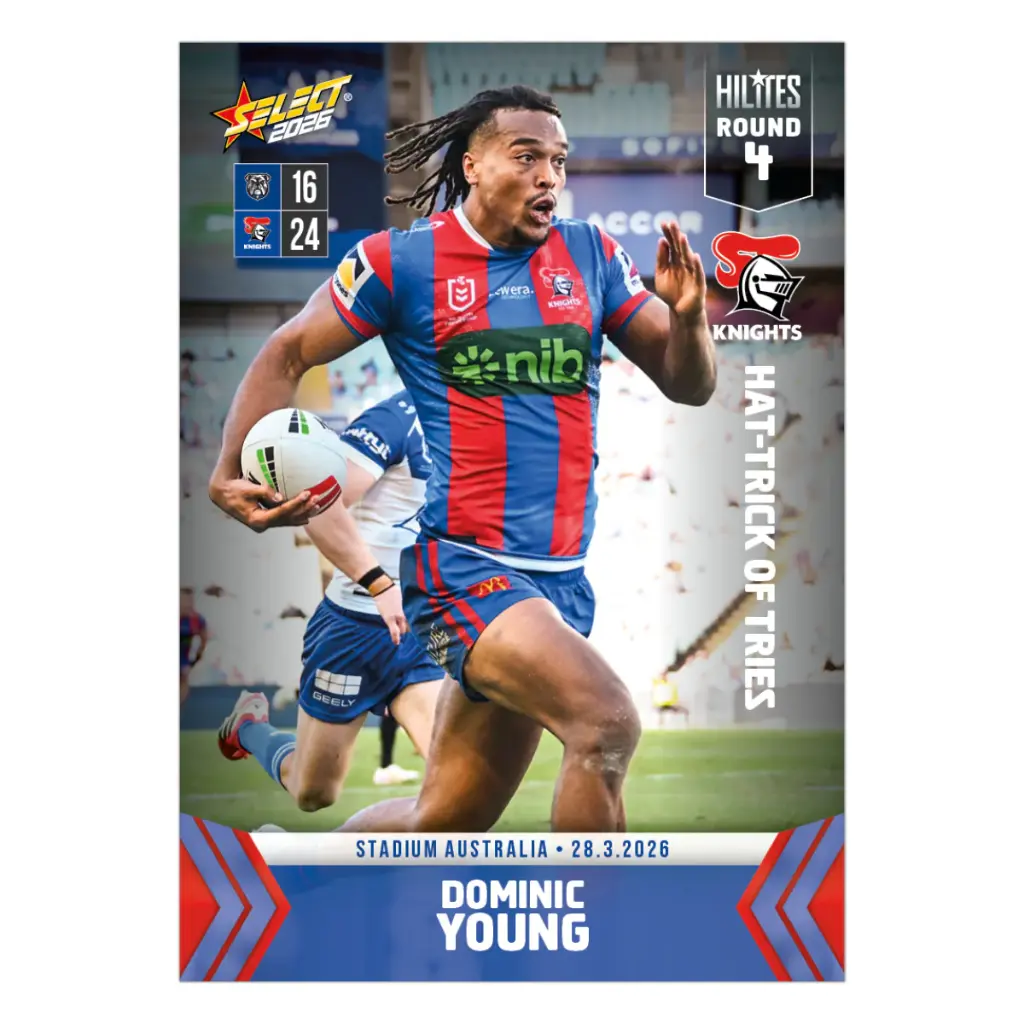 Select Australia 2026 NRL Hilites Round 4 Card Dominic Young Newcastle Knights