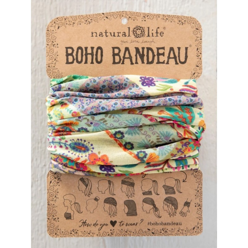 Boho Bandeau - Mandala Patchwork Cream