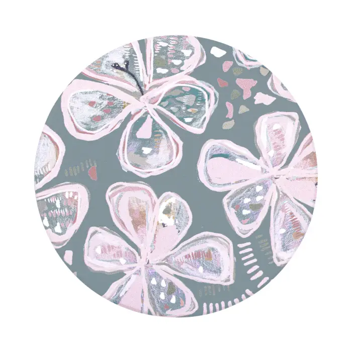 Love, Vera Teal Flower Ceramic Coaster