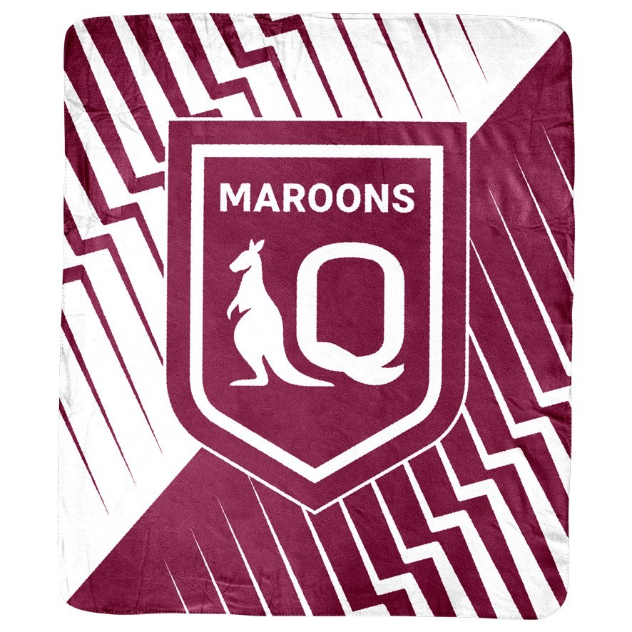 State of Origin QLD Maroons Coral Fleece Throw Rug