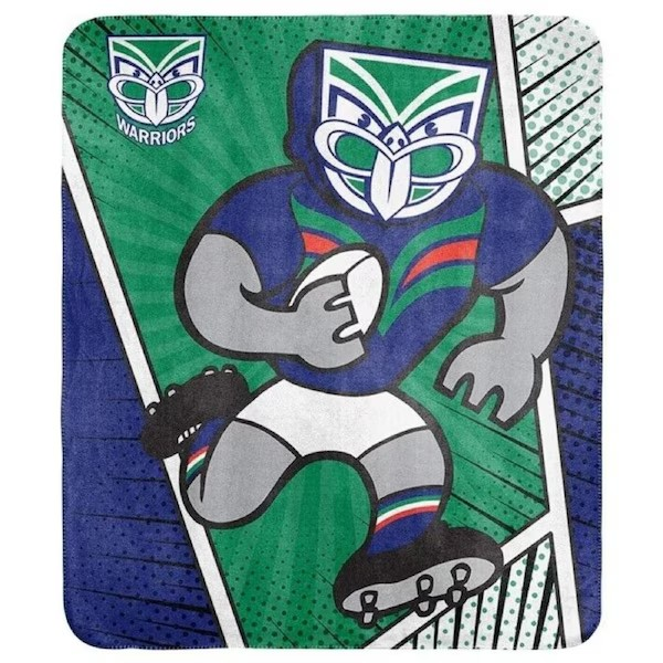 NRL New Zealand Warriors Coral Fleece Throw Rug