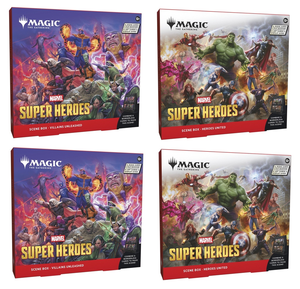 Magic: The Gathering - Marvel Super Heroes Scene Box Display (4 Boxes)
