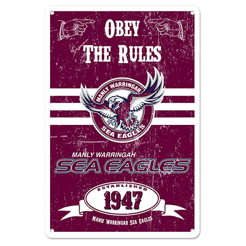 NRL Manly Warringah Sea Eagles Retro Metal Sign