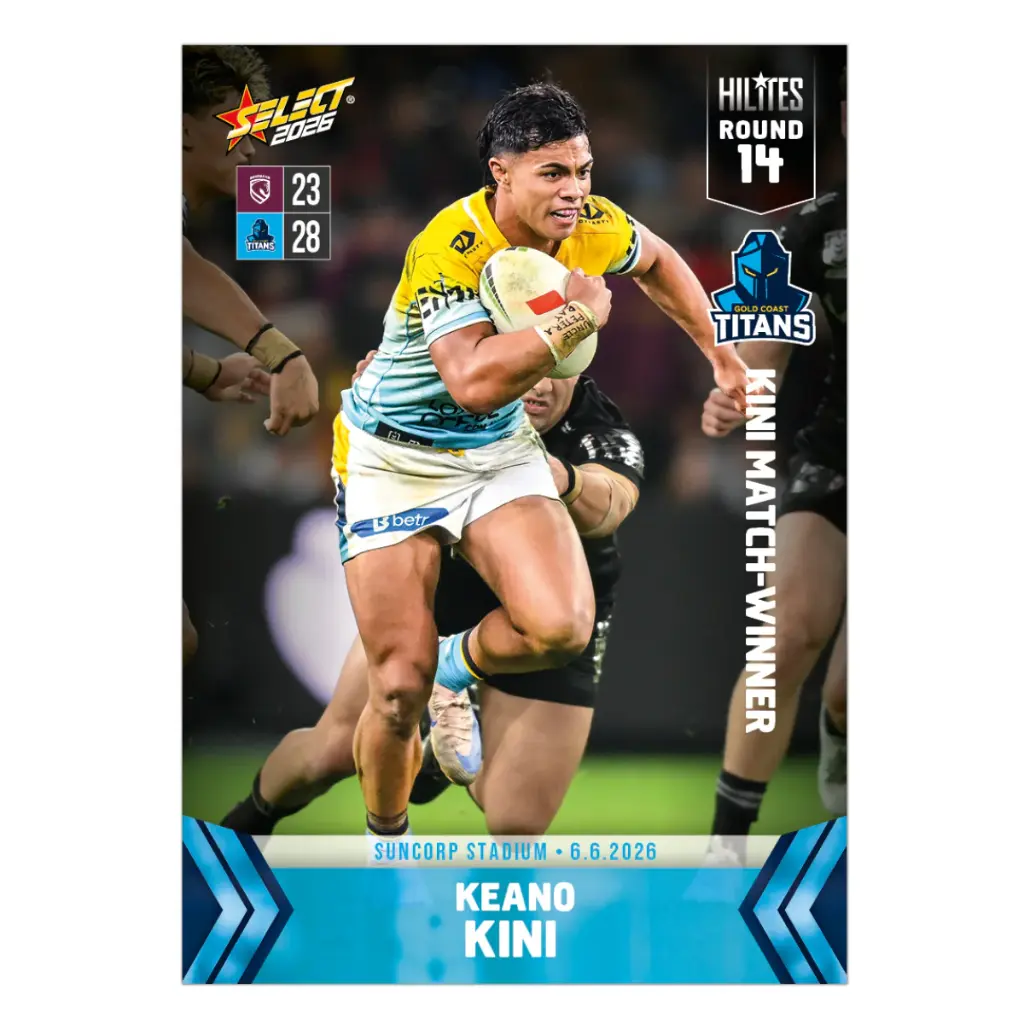 Select Australia 2026 NRL Hilites Round 14 Card Keano Kini Gold Coast Titans