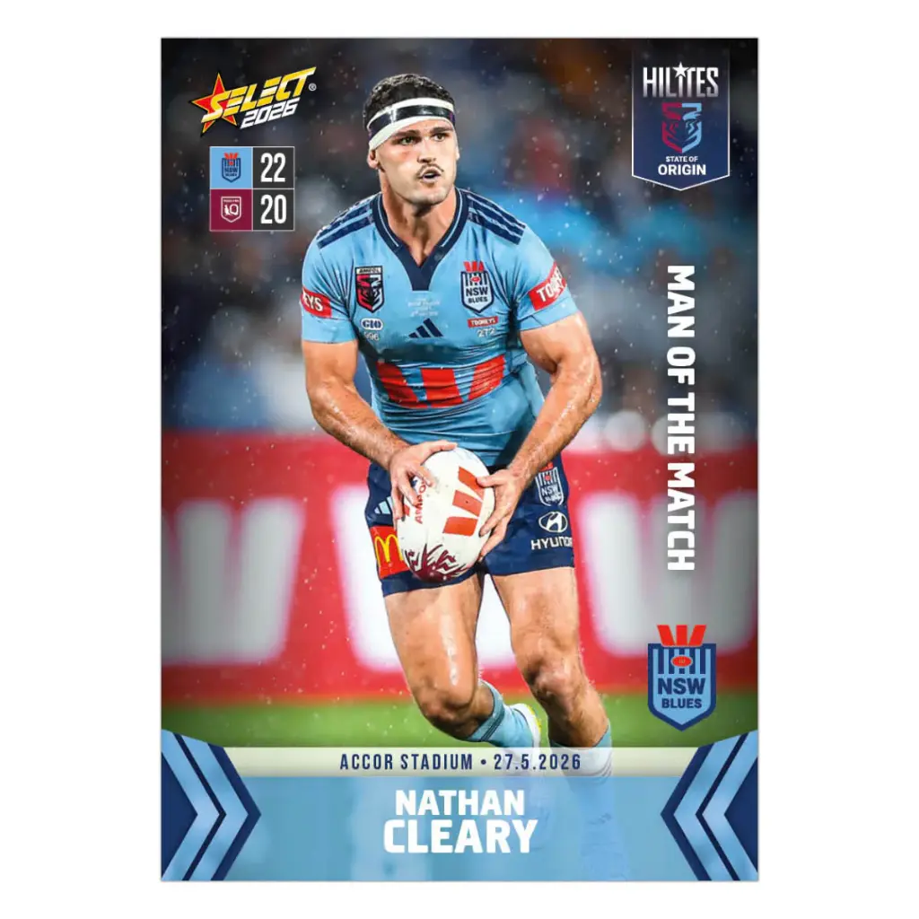 Select Australia 2026 NRL Hilites State of Origin Game 1 Card Nathan Cleary NSW Blues
