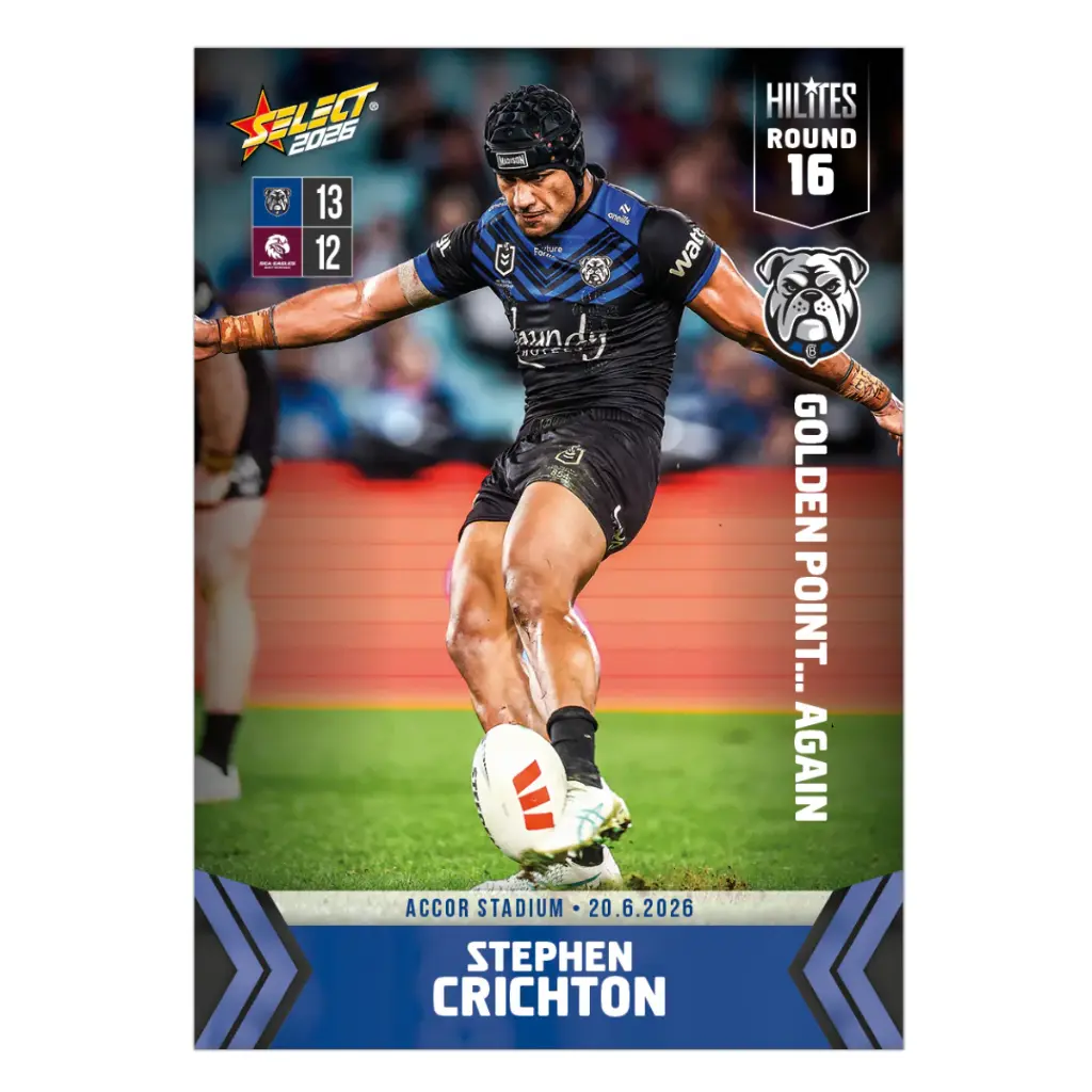 Select Australia 2026 NRL Hilites Round 16 Card Stephen Crichton Canterbury-Bankstown Bulldogs