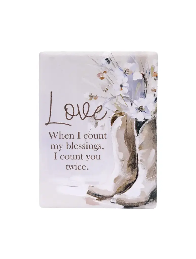 Saddle & Bloom Ceramic Magnet - Love