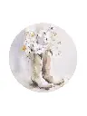Saddle & Bloom Ceramic Coaster - Floral Boots