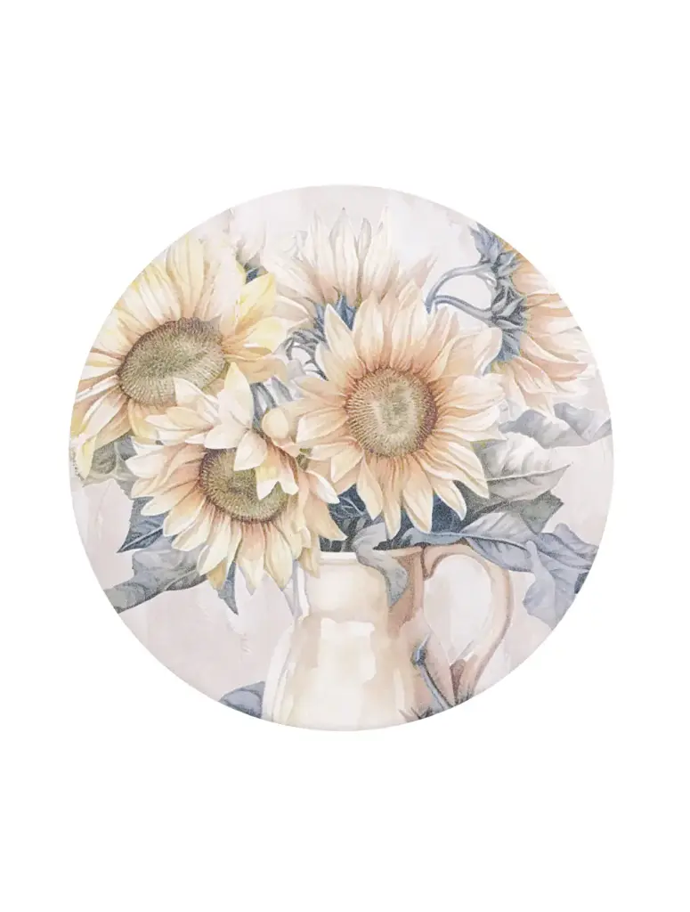 Saddle & Bloom Ceramic Coaster - Sunflowers