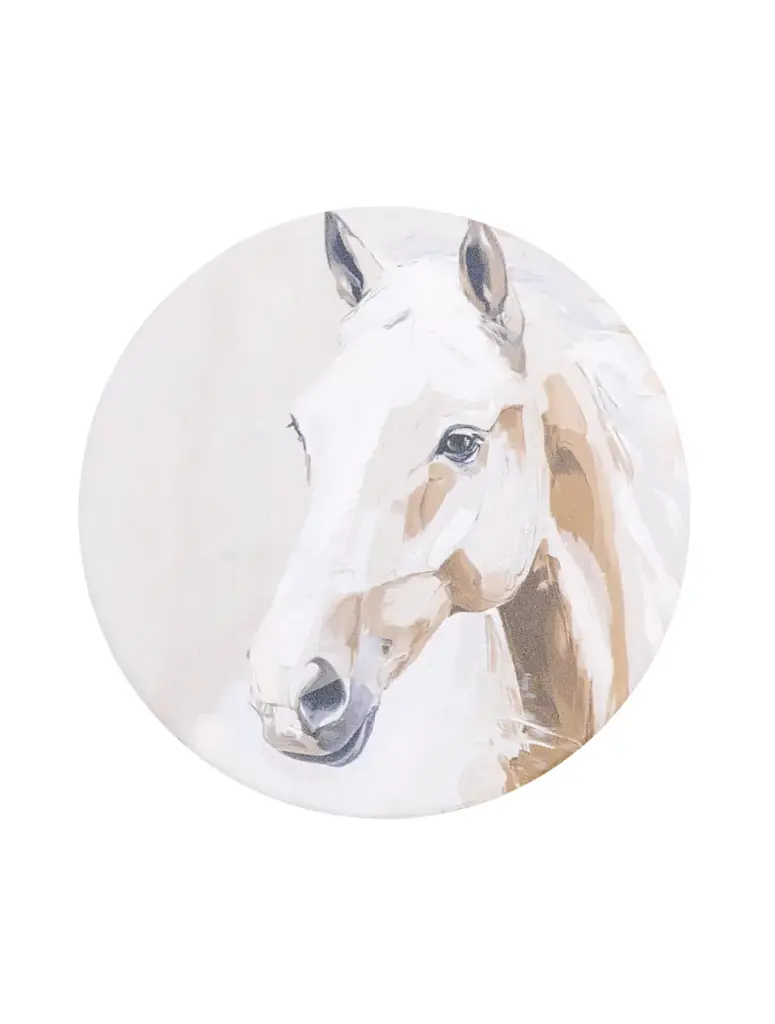 Saddle & Bloom Ceramic Coaster - Horse