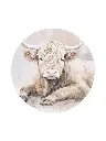 Saddle & Bloom Ceramic Coaster - Highland Calf