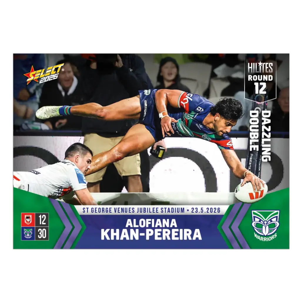 Select Australia 2026 NRL Hilites Round 12 Card Alofiana Khan-Pereira New Zealand Warriors