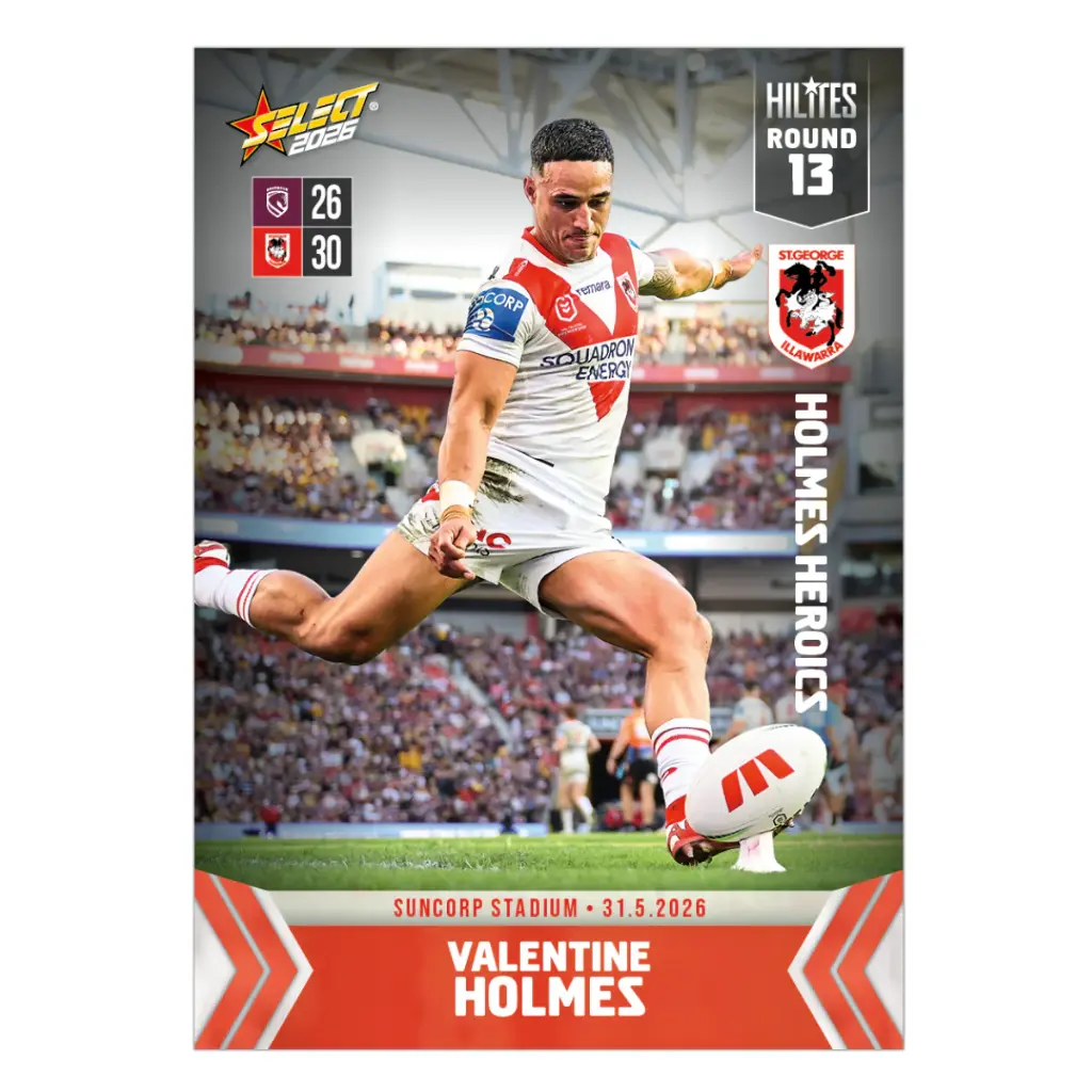 Select Australia 2026 NRL Hilites Round 13 Card Valentine Homes St. George Illawarra Dragons
