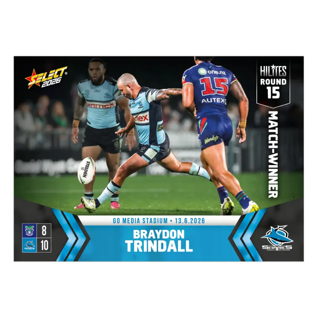 Select Australia 2026 NRL Hilites Round 15 Card Braydon Trindall Cronulla-Sutherland Sharks