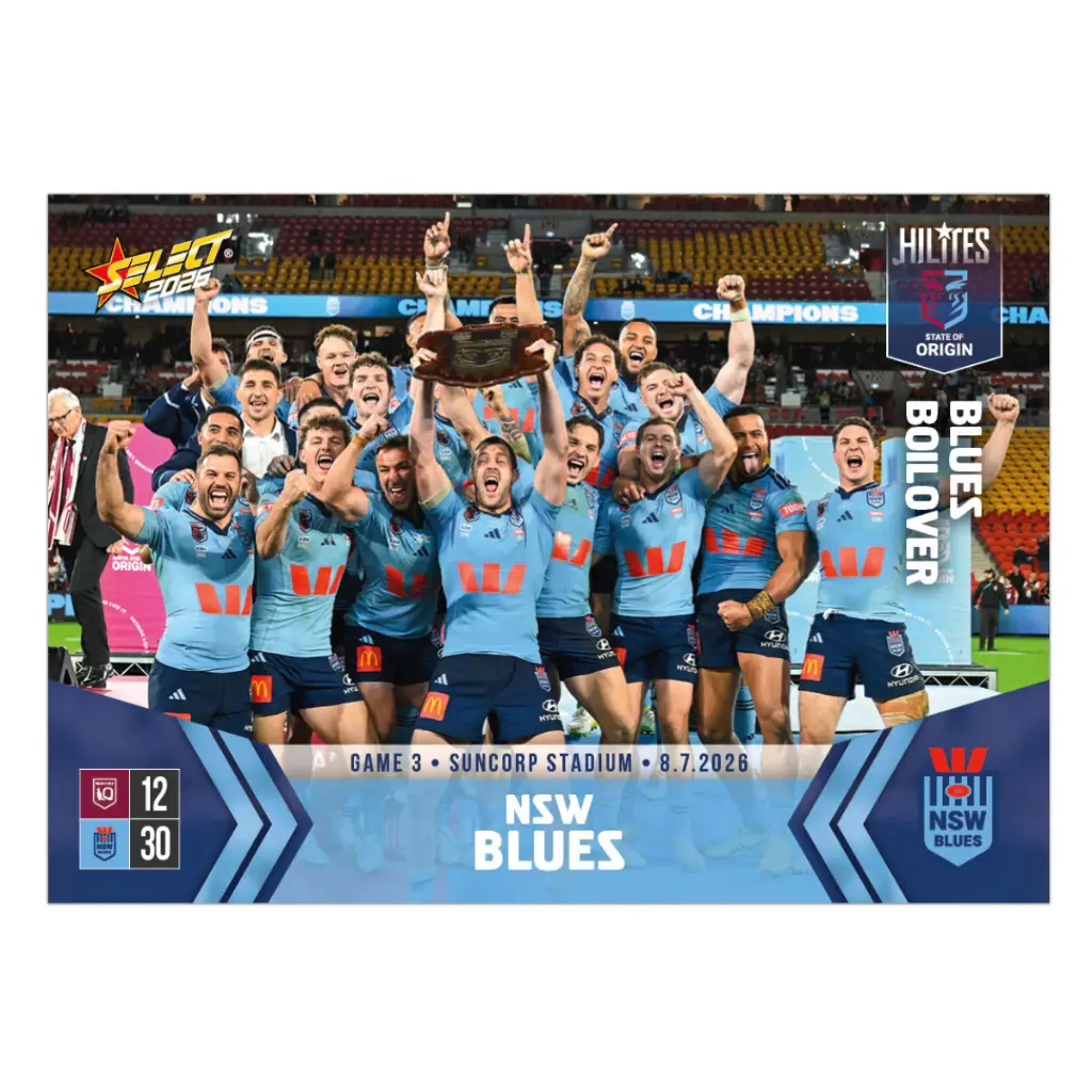 Select Australia 2026 NRL Hilites State of Origin Game 3 Card Blues Boilover NSW Blues