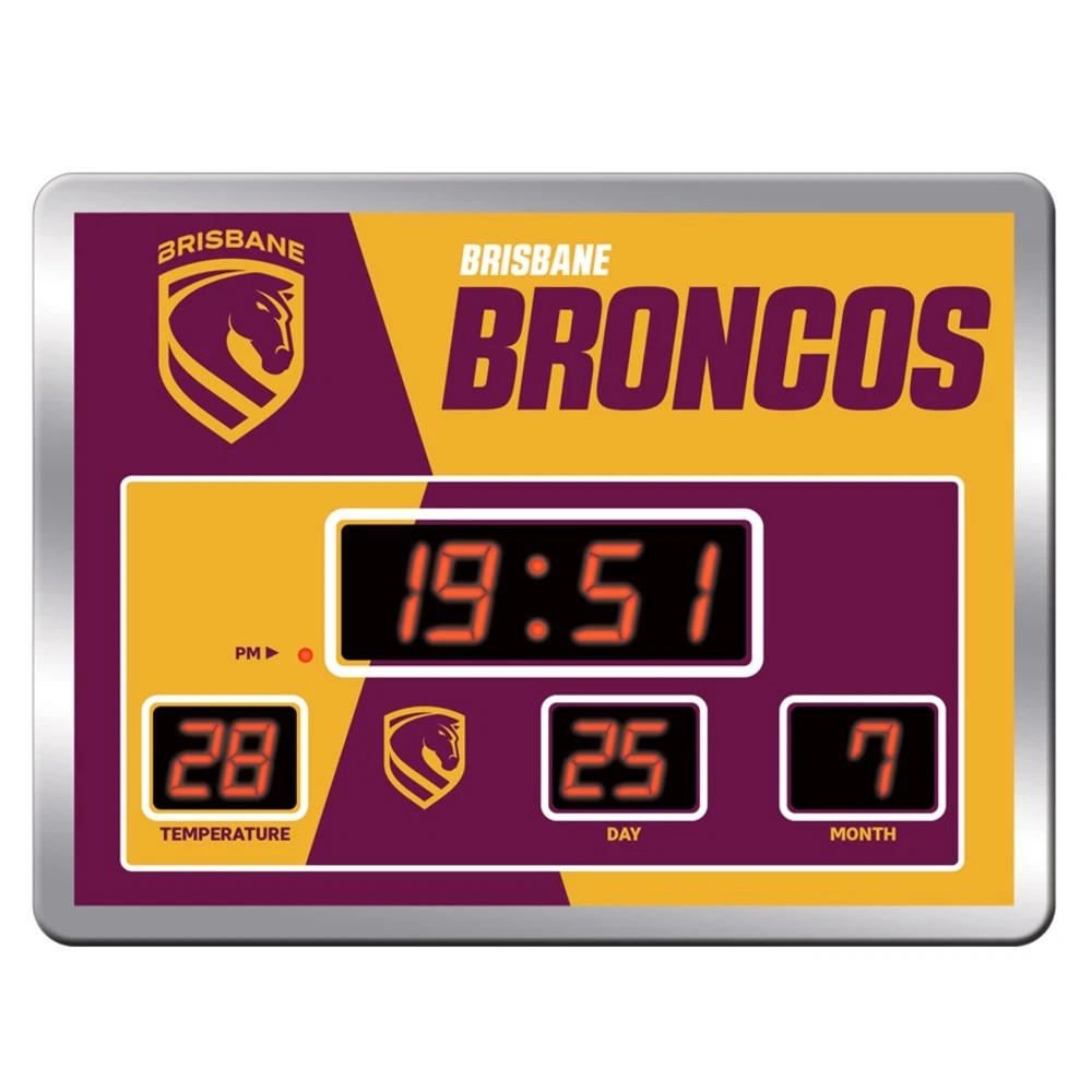 NRL Brisbane Broncos LED Scoreboard Clock