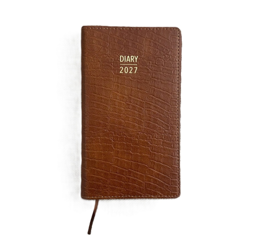 2027 Diary Week-To-View (WTV) Slim Spiral - Croc Tan