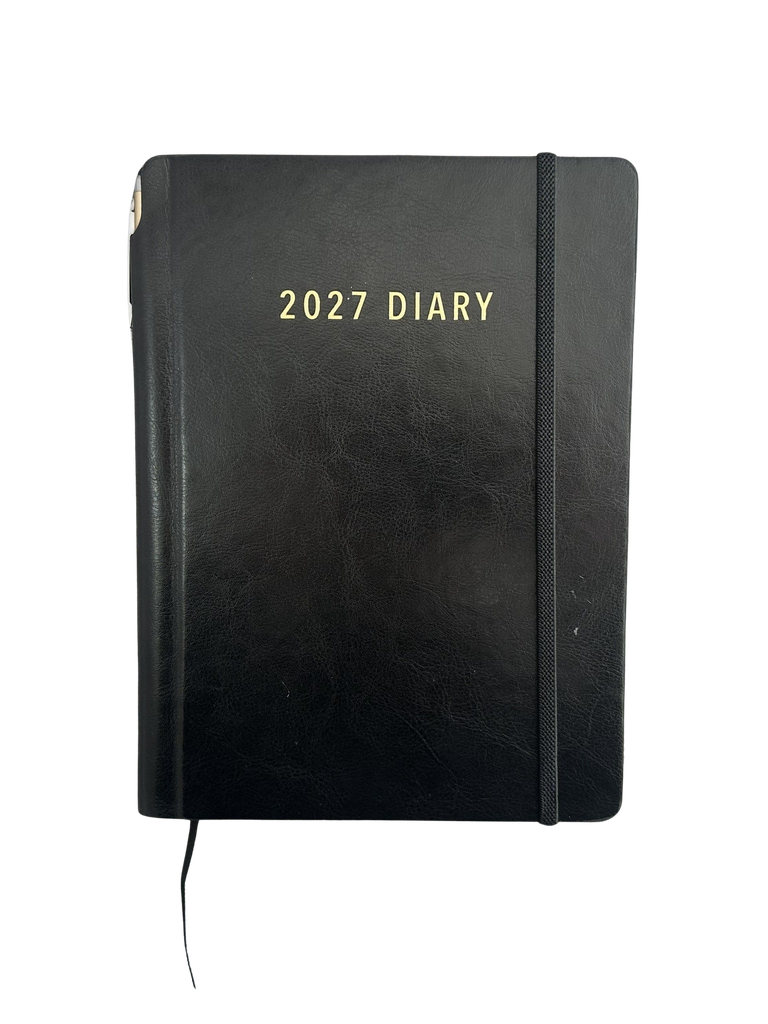 2027 Diary A5 Week-To-View (WTV) with Pen - Black