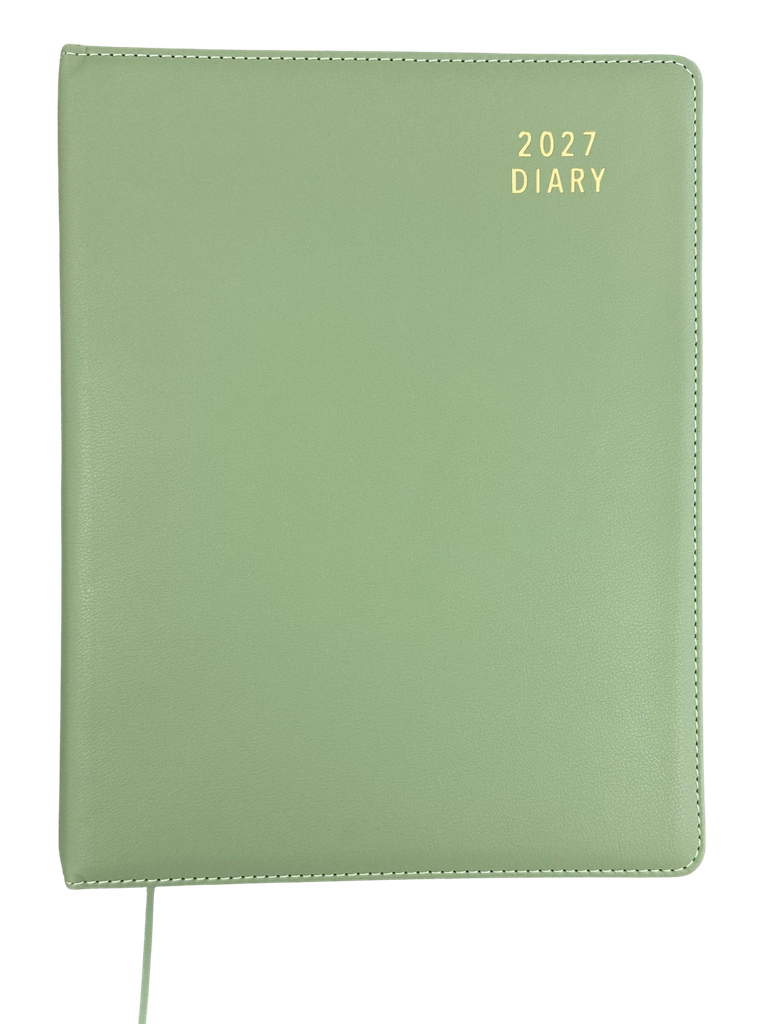 2027 Diary A4 Week-To-View (WTV) Olive Green