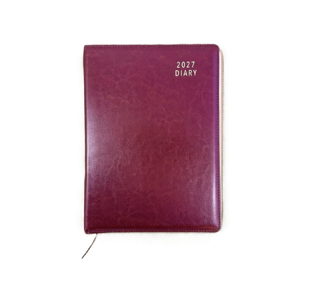 2027 Diary A4 Week-To-View (WTV) Chocolate