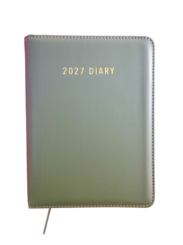 2027 Diary A5 Day-To-A-Page (DTP) Spiral Olive Green