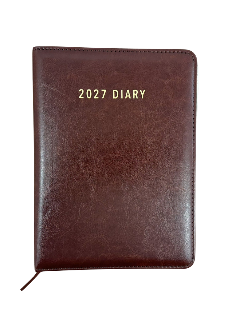 2027 Diary A5 Day-To-A-Page (DTP) Spiral Chocolate