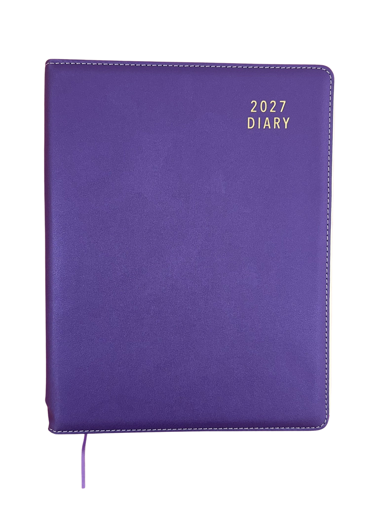 2027 Diary A4 Day-To-A-Page (DTP) Spiral Grape