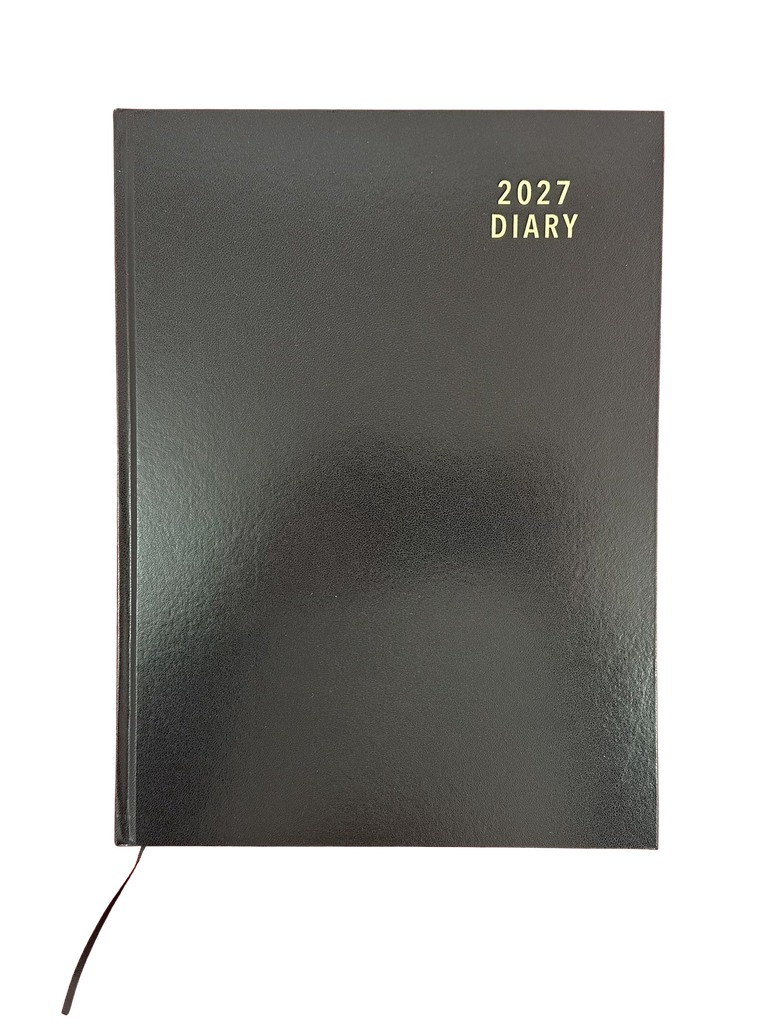 2027 Diary A4 2-Days-To-A-Page (2DTP) Black 