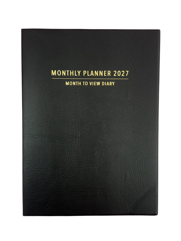 2027 Diary Planner A4 Month-To-View (MTV) Black 