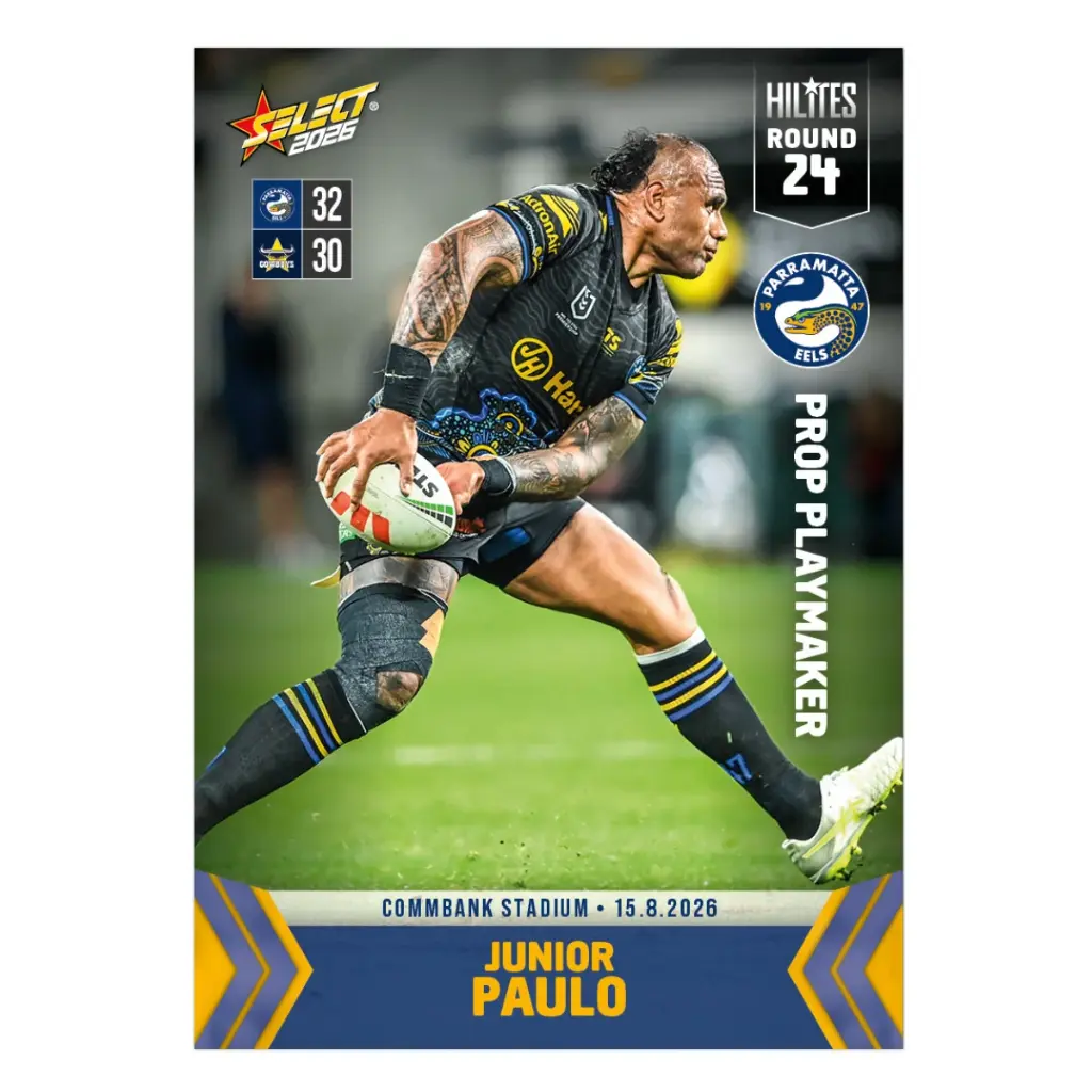 Select Australia 2026 NRL Hilites Round 24 Card Junior Paulo Parramatta Eels