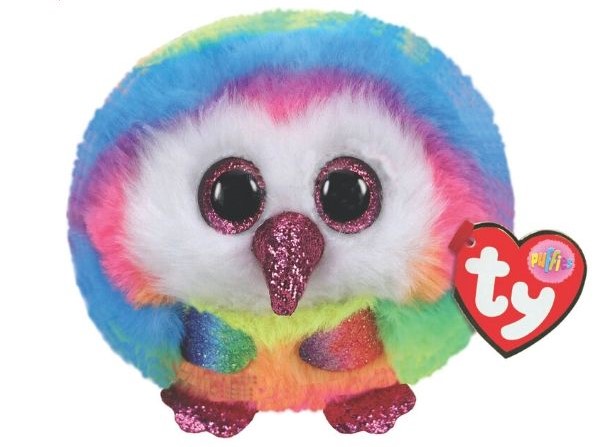 Owen the Rainbow Owl - Ty Beanie Balls (Puffies)