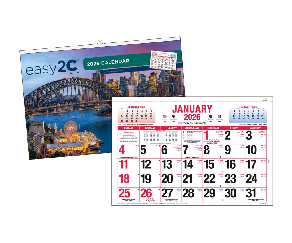 2026 Easy2C Calendar