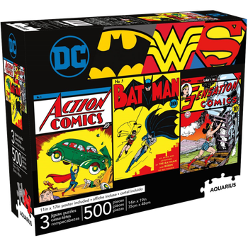 DC Comics 3 Puzzle Set 500 Piece - Aquarius Jigsaw Puzzle