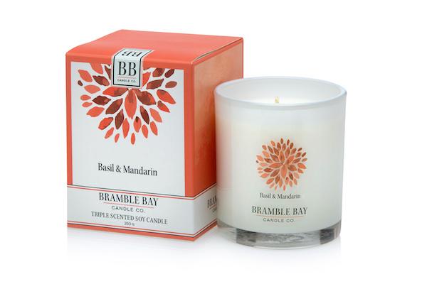 Bramble Bay Co - Basil &amp; Mandarin 270g Soy Wax Candle
