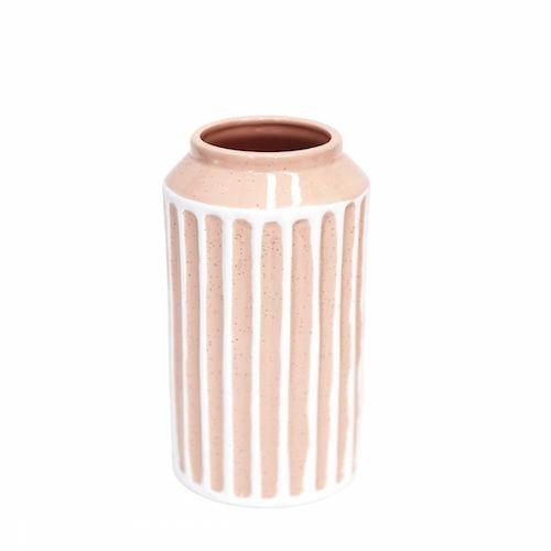 Flourish Peach Stripe Small Vase - Splosh