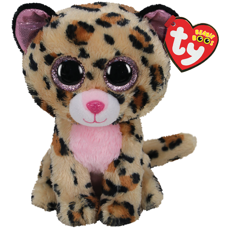 Livvie the Brown and Pink Leopard - Ty Beanie Boos Regular