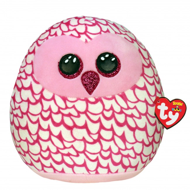 Pinky the Owl 14" - Ty Squishy Beanies (Squish-A-Boos)