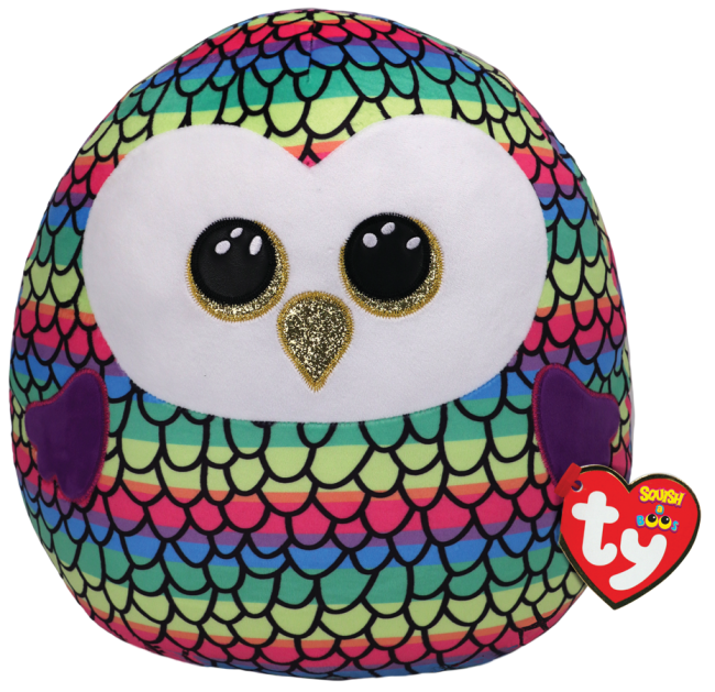 Owen the Owl Rainbow 10" - Ty Squishy Beanies (Squish-A-Boos)