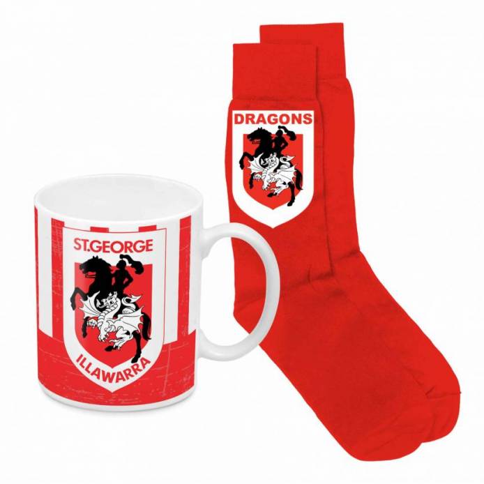 NRL St. George Illawarra Dragons Heritage Mug & Sock Gift Pack
